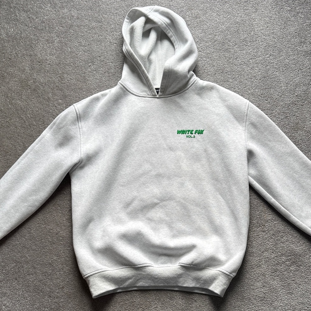 Women's white Fox Heather Gray & green Hoodie s/m. Excellent condition